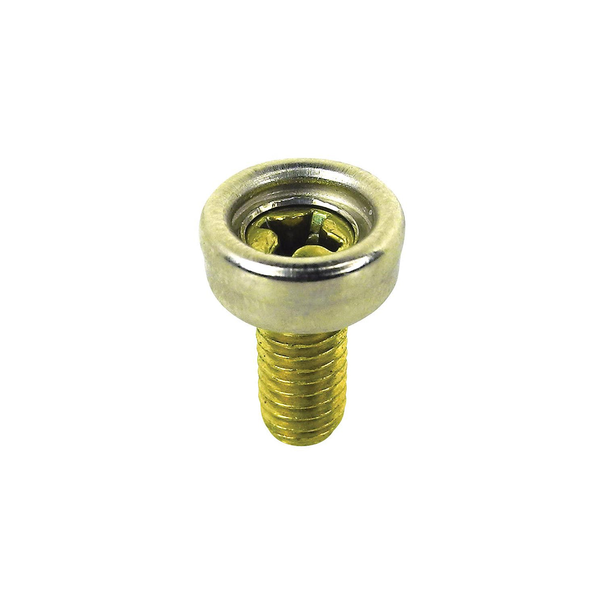 10-32 x 3/8in Stainless Steel Button Stud w/ Brass Machine Screw, 4/PK