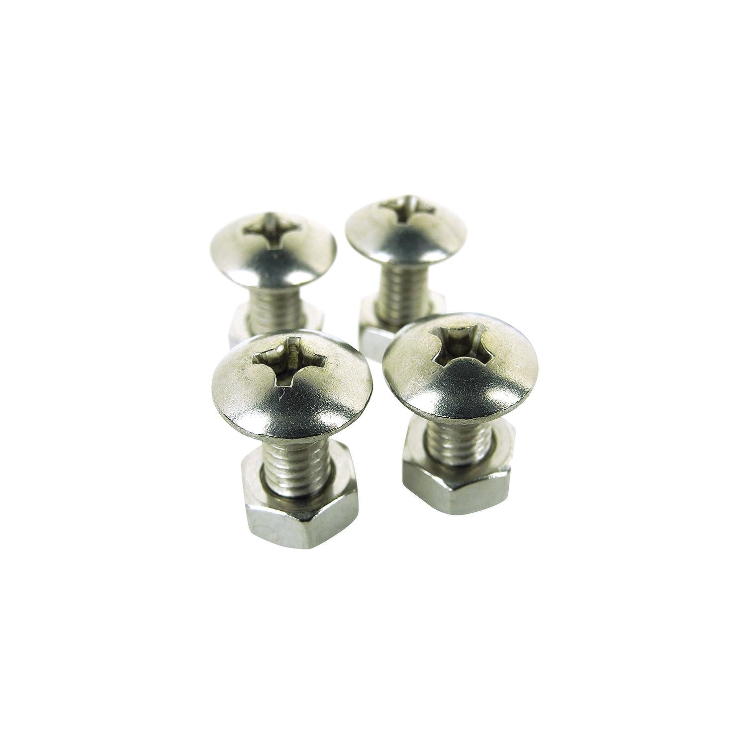 1/4-20 Machine Screws & Nuts for License Plate, 4/PK