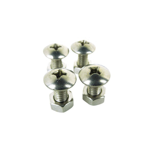 1/4-20 Machine Screws & Nuts for License Plate, 4/PK
