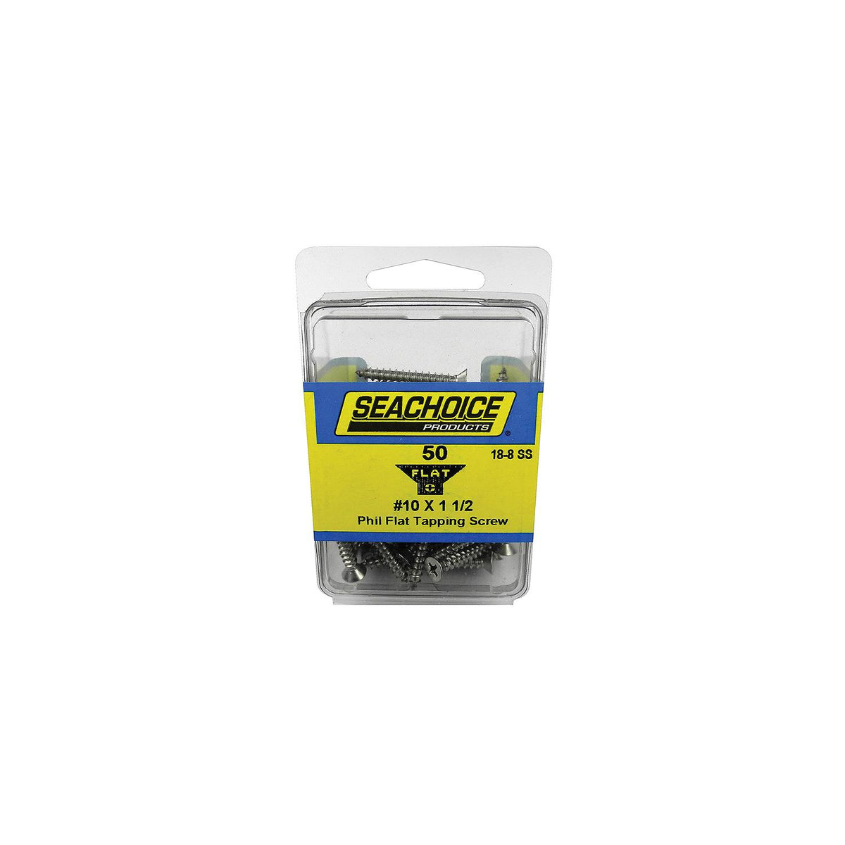 #10 x 1-1/2in Stainless Steel Phillips Machine Screw - Flat Head, 50/PK