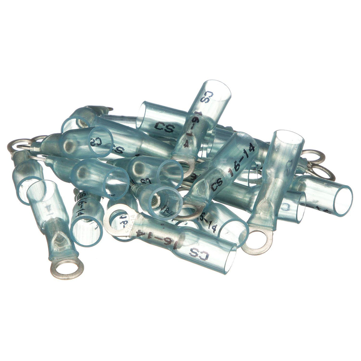 16-14 #10 Heat Shrink Ring Terminals, 25/PK