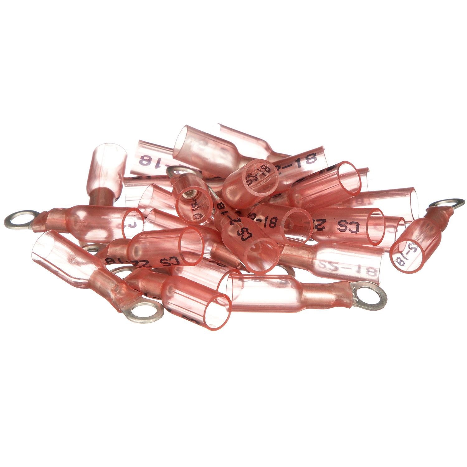 22-18 #10 Heat Shrink Ring Terminals, 25/PK