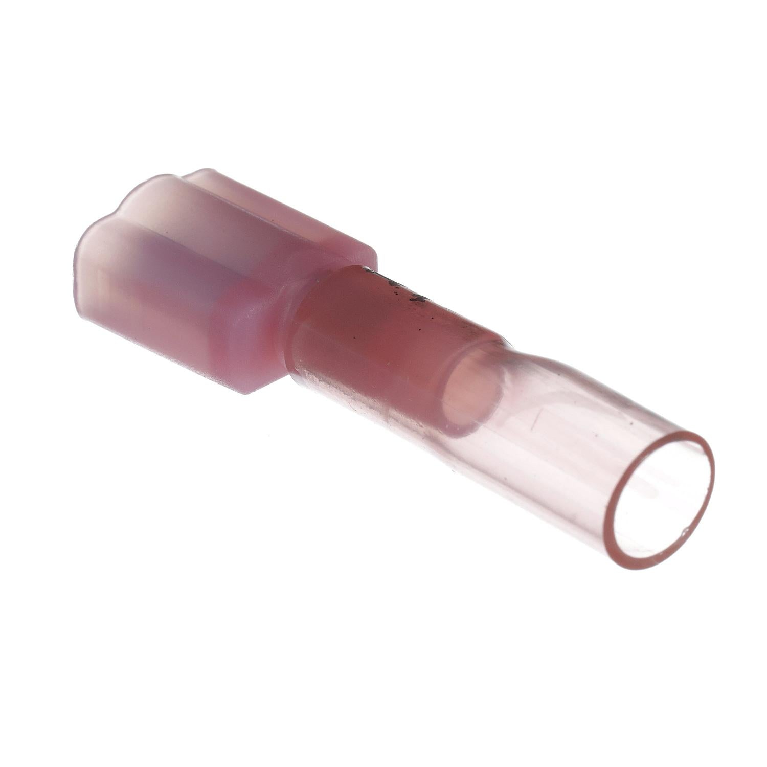 3-to-1 Heat Shrink Insulated Quick Disconnect, 22-18 Ga., 0.250in Male, Red, 25/PK