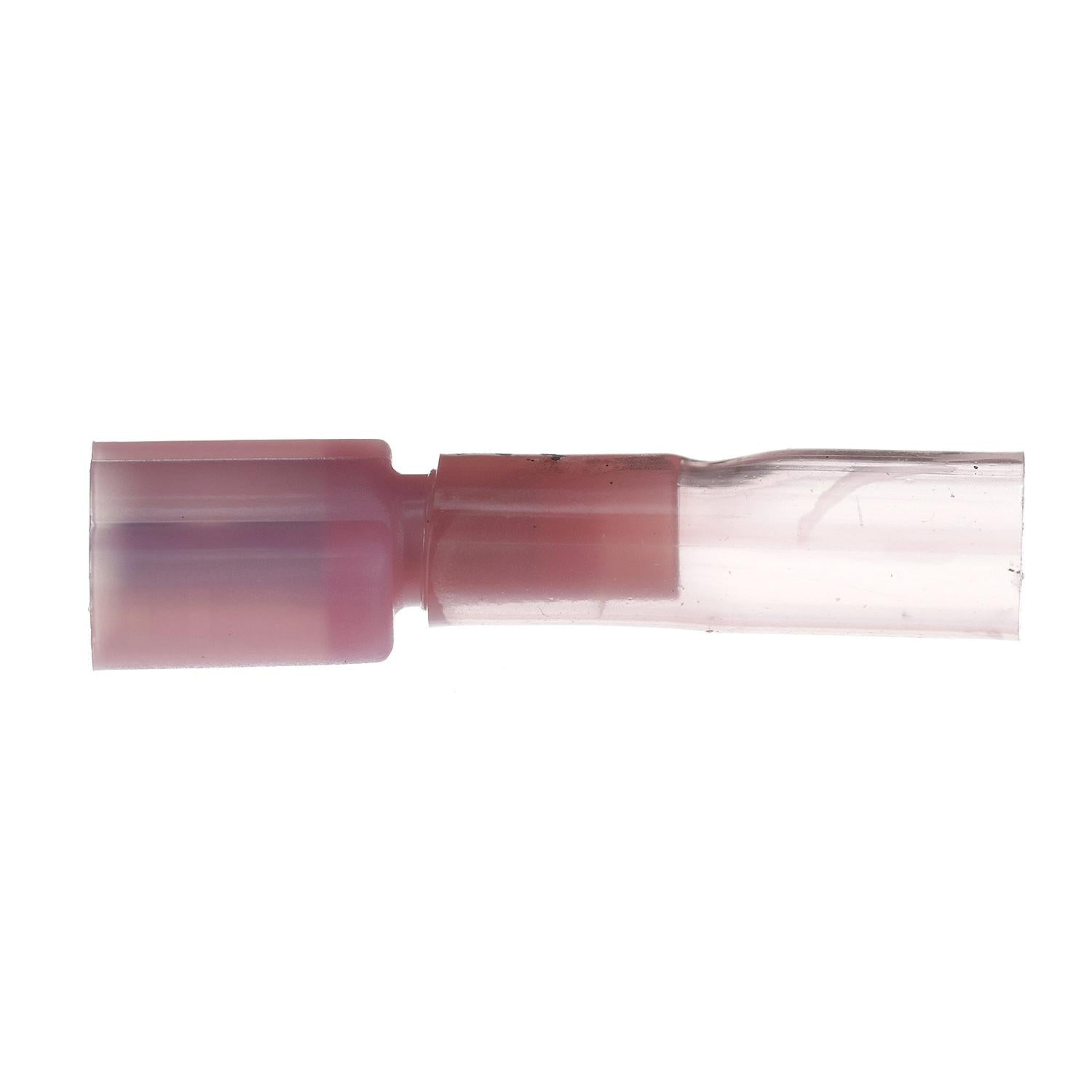 3-to-1 Heat Shrink Insulated Quick Disconnect, 22-18 Ga., 0.250in Male, Red, 25/PK