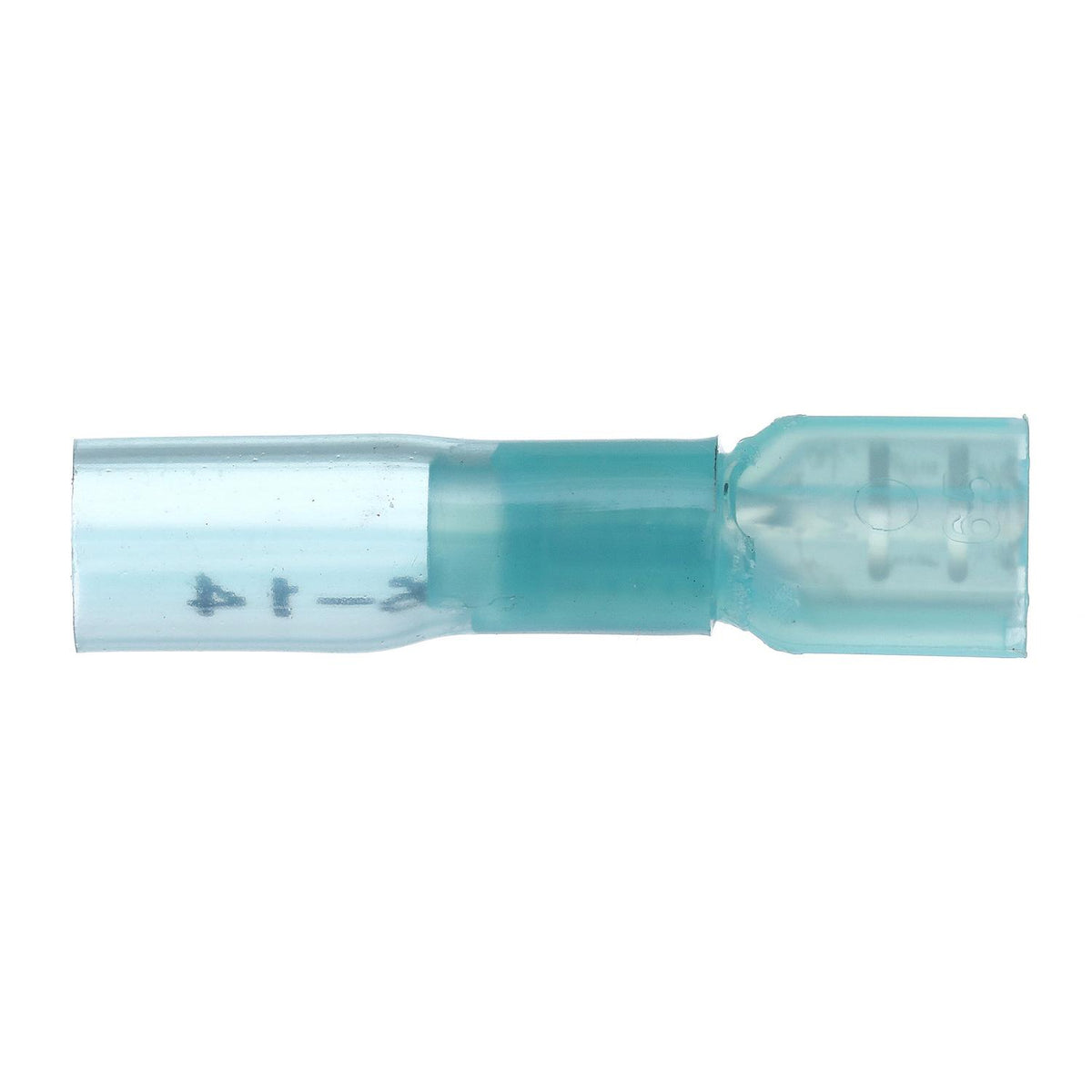 3-to-1 Heat Shrink Insulated Quick Disconnect, 16-14 Ga, .250in Female, Blue, 25/PK