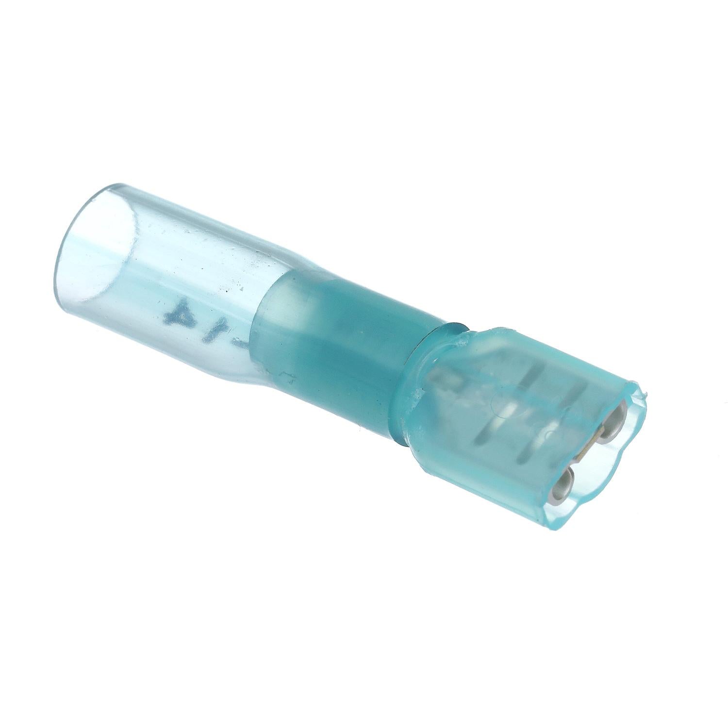 3-to-1 Heat Shrink Insulated Quick Disconnect, 16-14 Ga, .250in Female, Blue, 25/PK