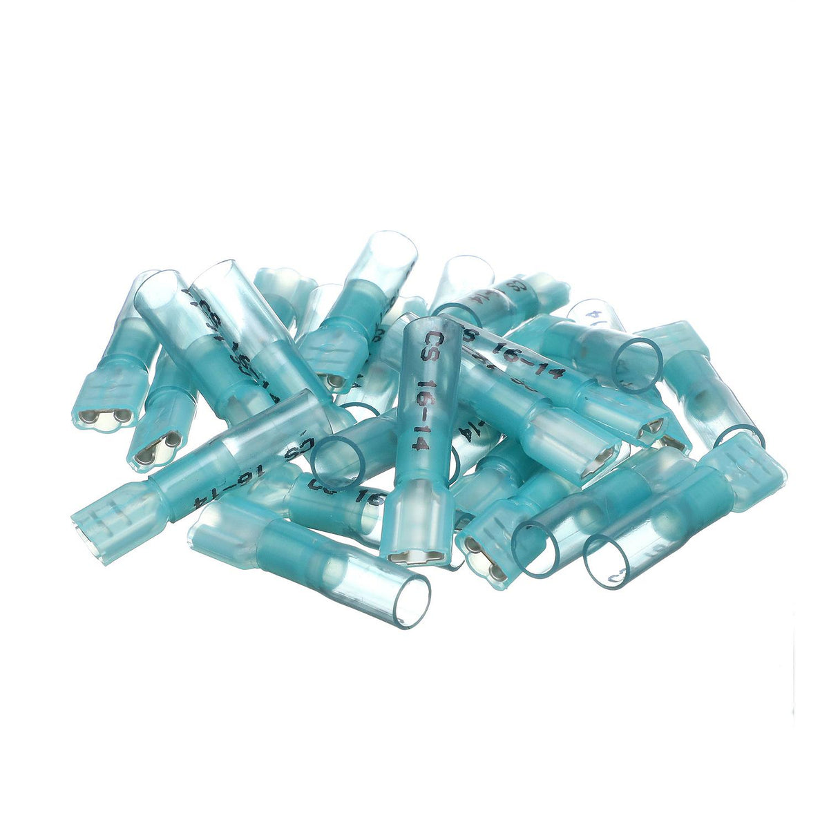 3-to-1 Heat Shrink Insulated Quick Disconnect, 16-14 Ga, .250in Female, Blue, 25/PK