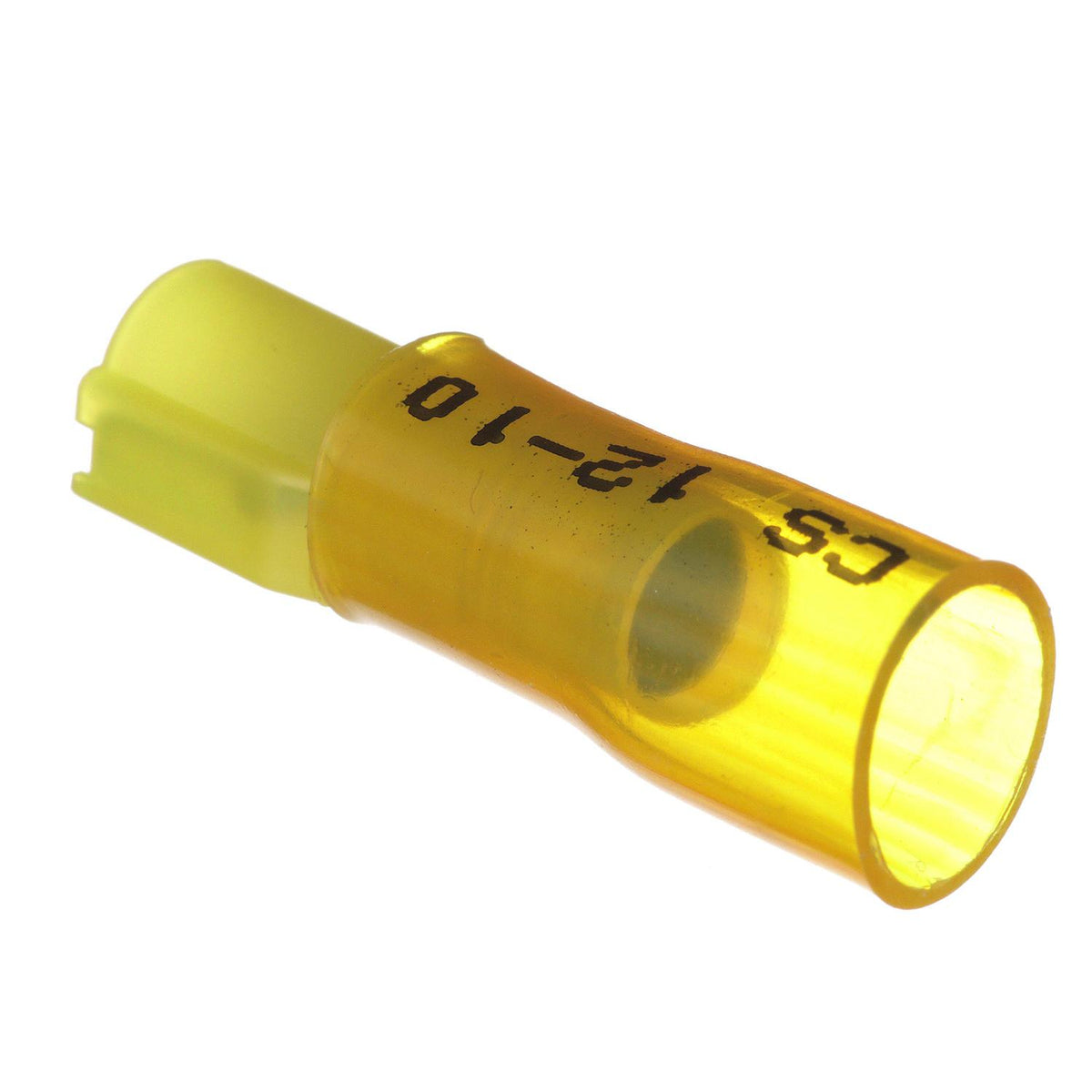 3-to-1 Heat Shrink Insulated Quick Disconnect, 12-10 Ga., 0.250in Female, Yellow, 25/PK