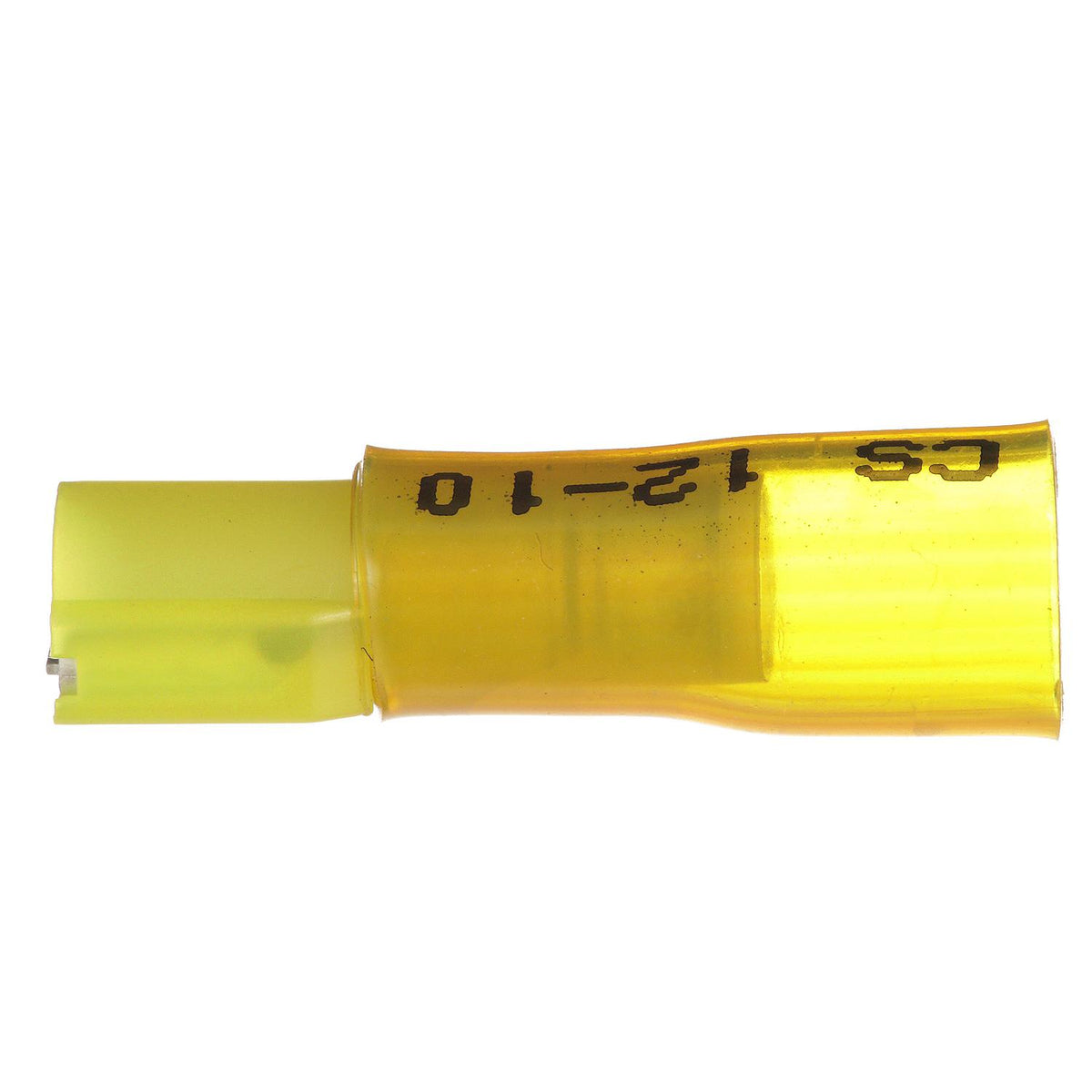 3-to-1 Heat Shrink Insulated Quick Disconnect, 12-10 Ga., 0.250in Female, Yellow, 25/PK