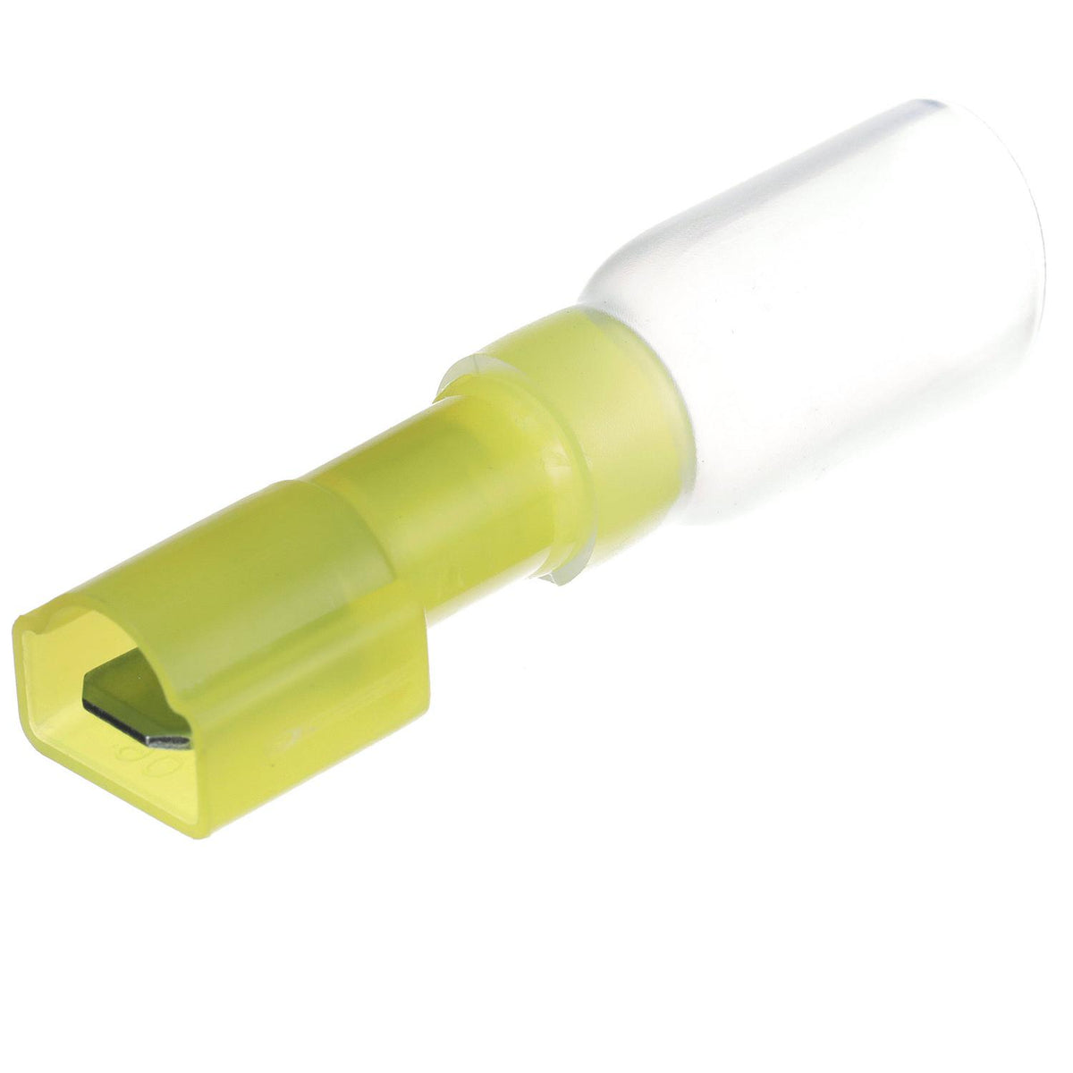 3-to-1 Heat Shrink Insulated Quick Disconnect, 12-10 Ga, .250in Male, Yellow, 25/PK