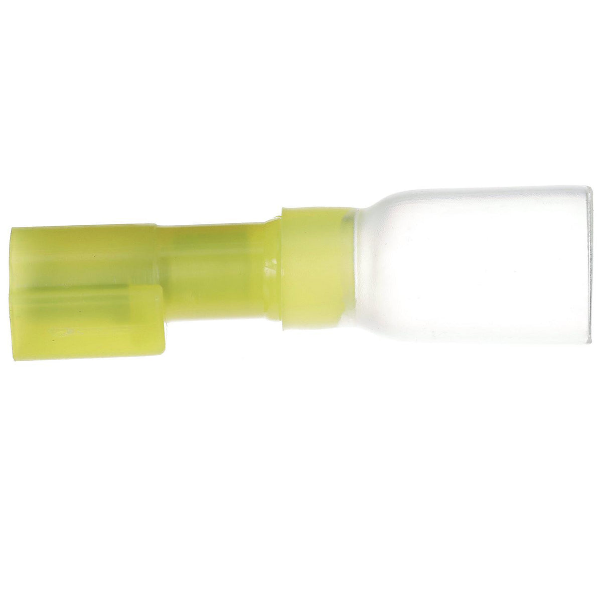 3-to-1 Heat Shrink Insulated Quick Disconnect, 12-10 Ga, .250in Male, Yellow, 25/PK