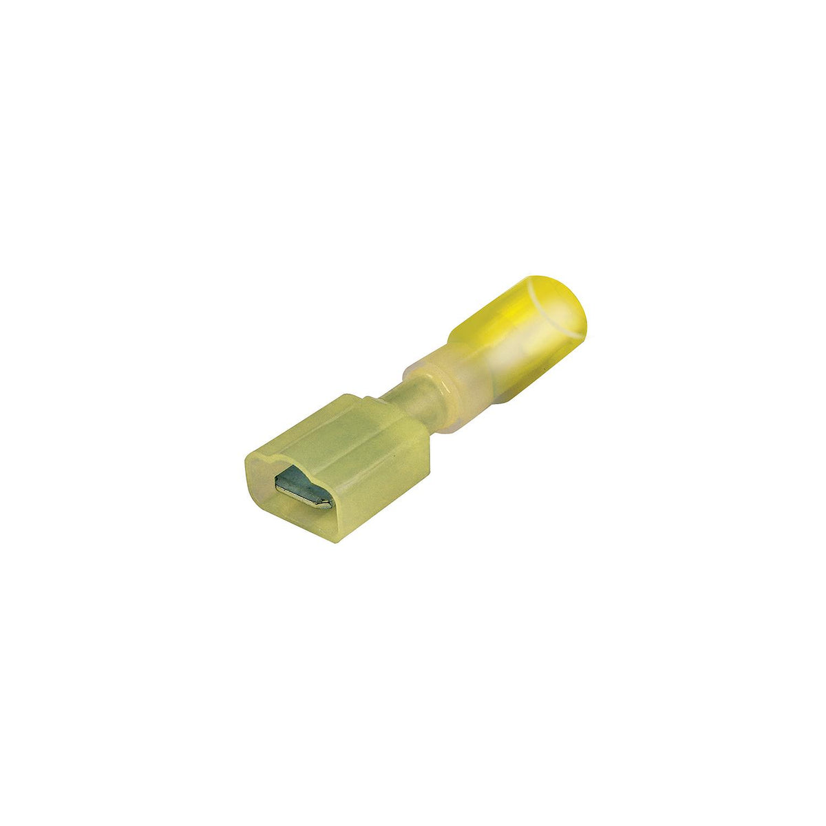 3-to-1 Heat Shrink Insulated Quick Disconnect, 12-10 Ga, .250in Male, Yellow, 25/PK