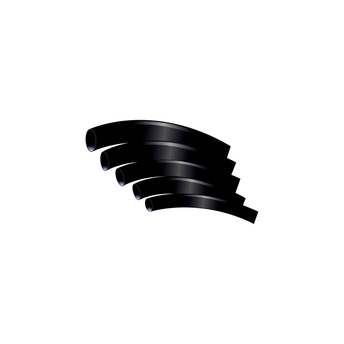 3-To-1 Heat Shrink Tubing w/ Sealant, Black w/ Assorted Sizes, 1/8in to 1/2in x 3in