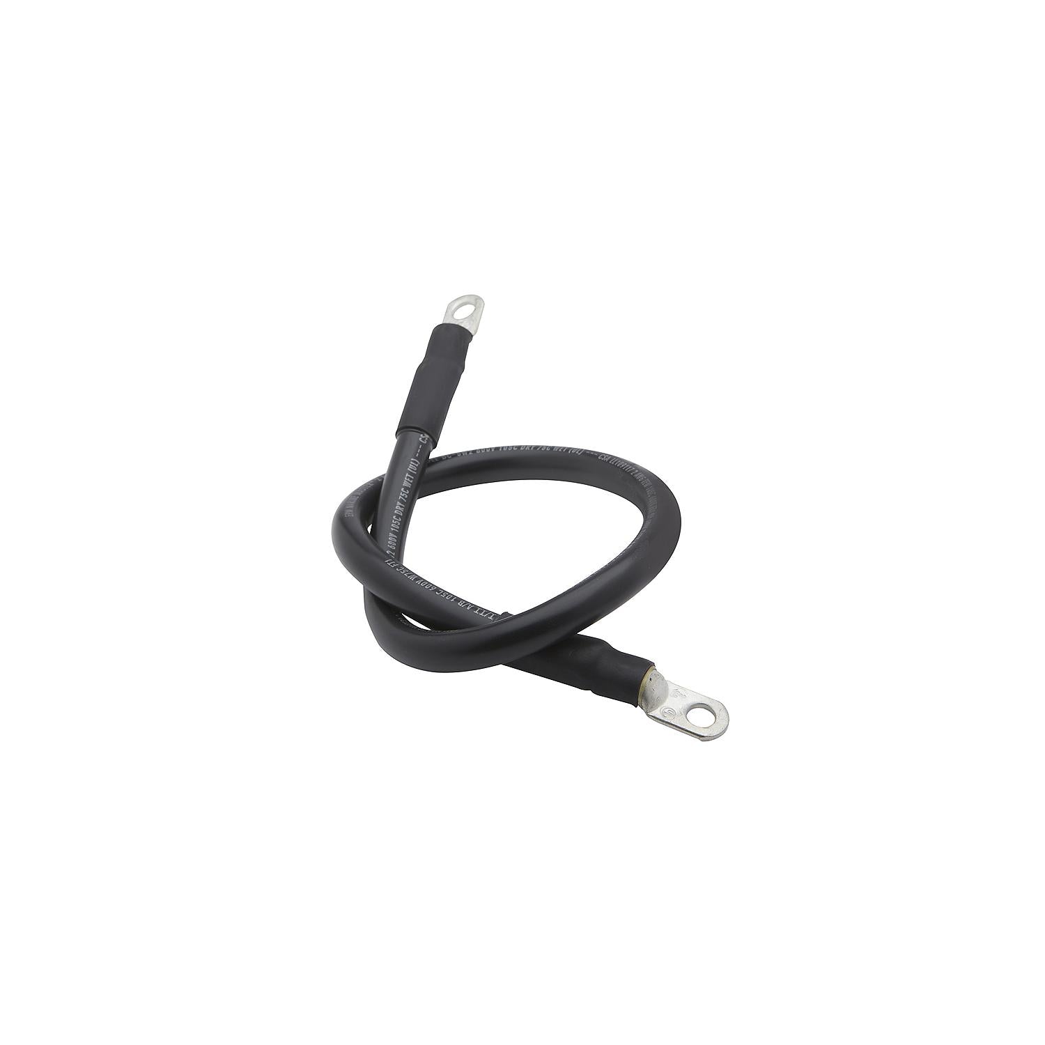Tinned Copper Battery Assembly, 2 AWG, Black, 2ft