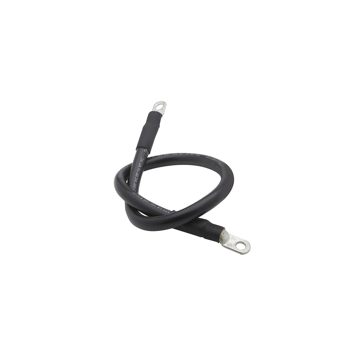 Tinned Copper Battery Assembly, 2 AWG, Black, 2ft