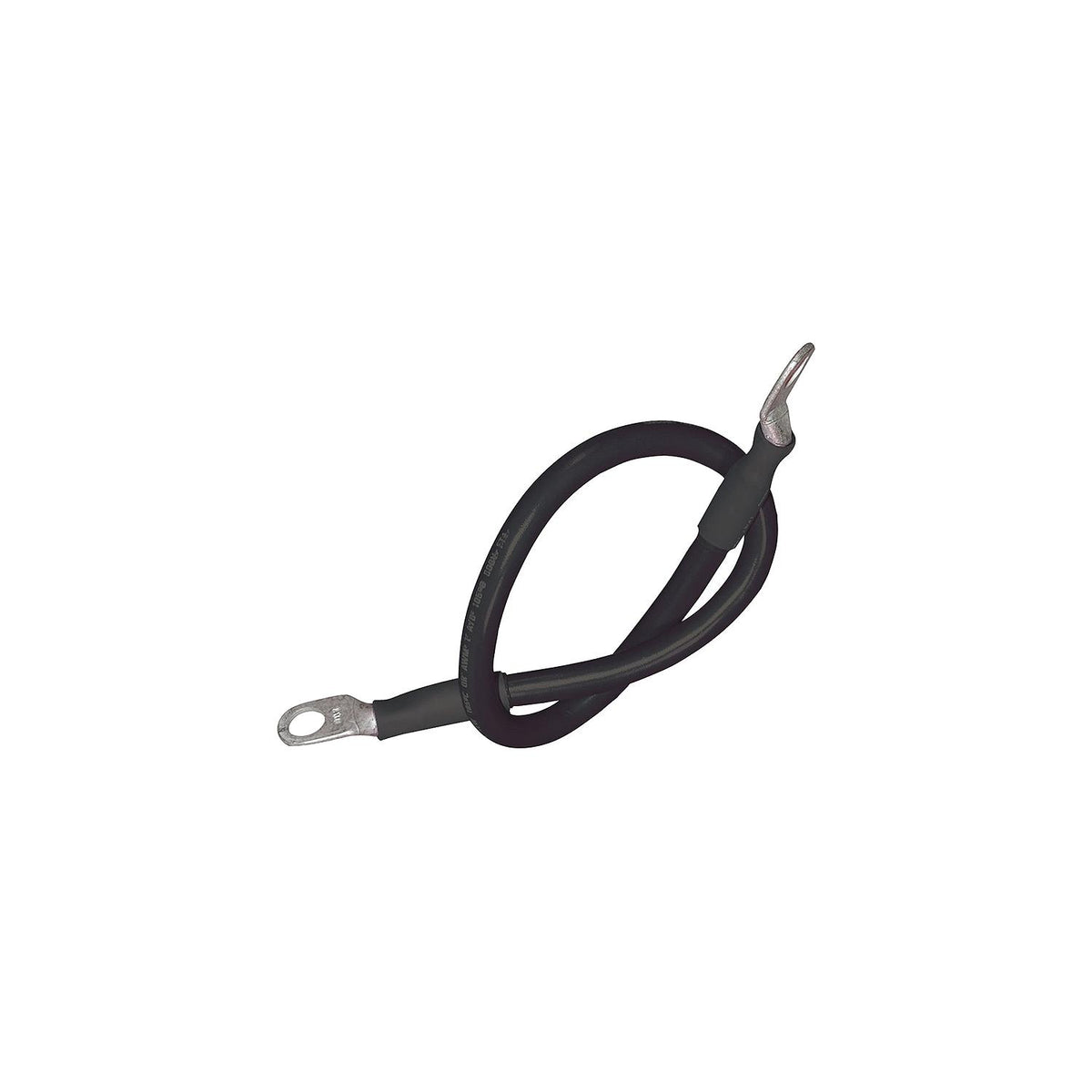 Tinned Copper Battery Assembly, 4 AWG, Black, 4ft