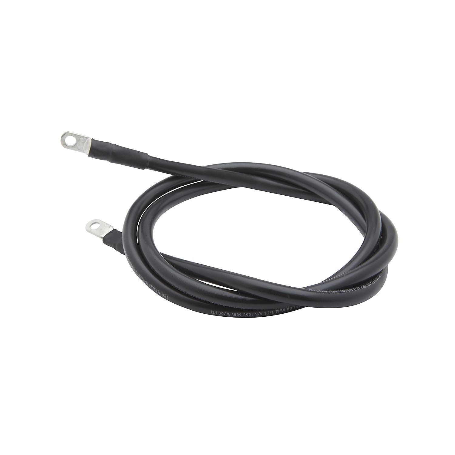 Tinned Copper Battery Assembly, 2 AWG, Black, 6ft
