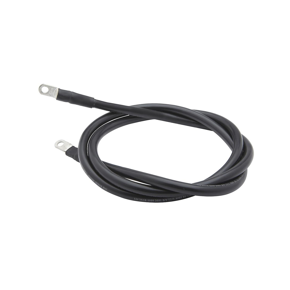 Tinned Copper Battery Assembly, 2 AWG, Black, 6ft