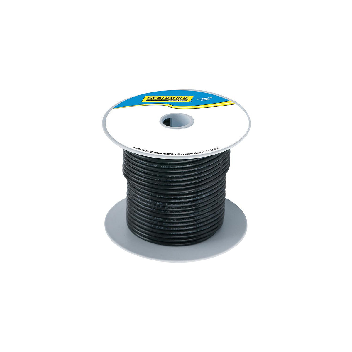 Tinned Copper Marine Wire, 6 AWG, Black, 100ft