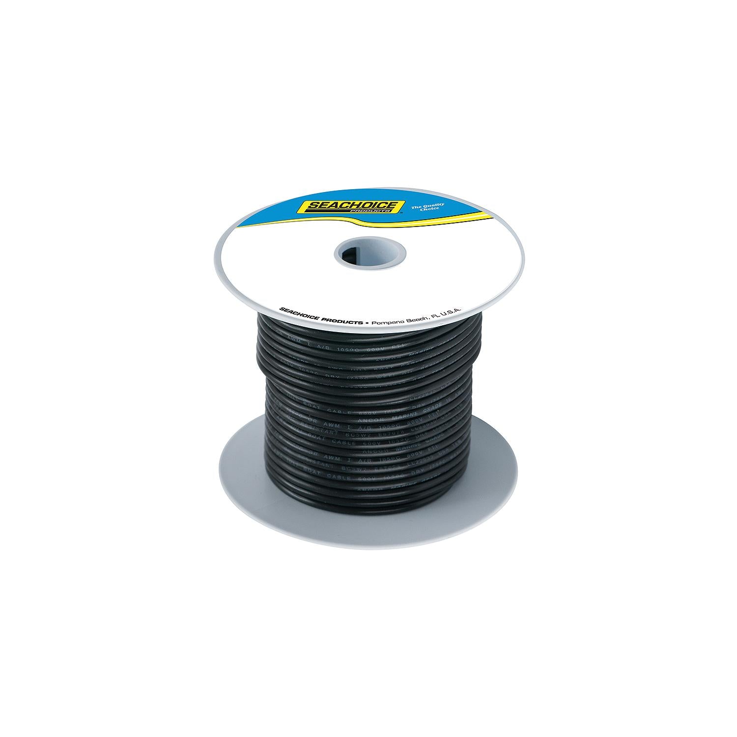Tinned Copper Marine Wire, 12 AWG, Black, 100ft