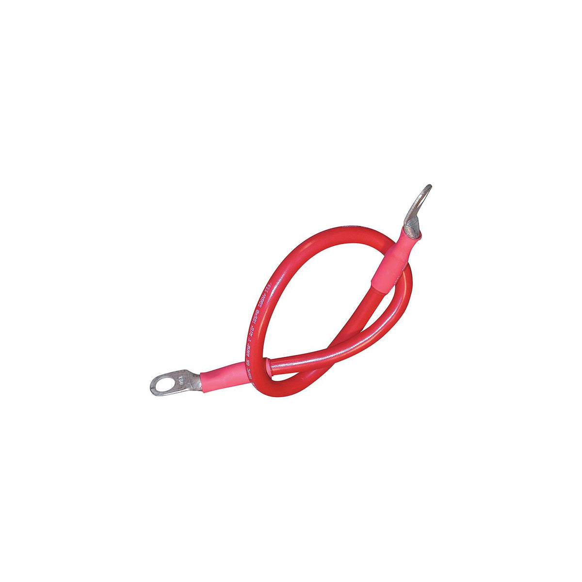 Tinned Copper Battery Assembly, 2 AWG, Red, 6ft