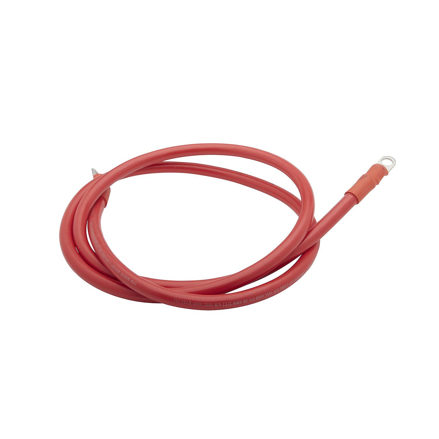 Tinned Copper Battery Assembly, 2 AWG, Red, 6ft