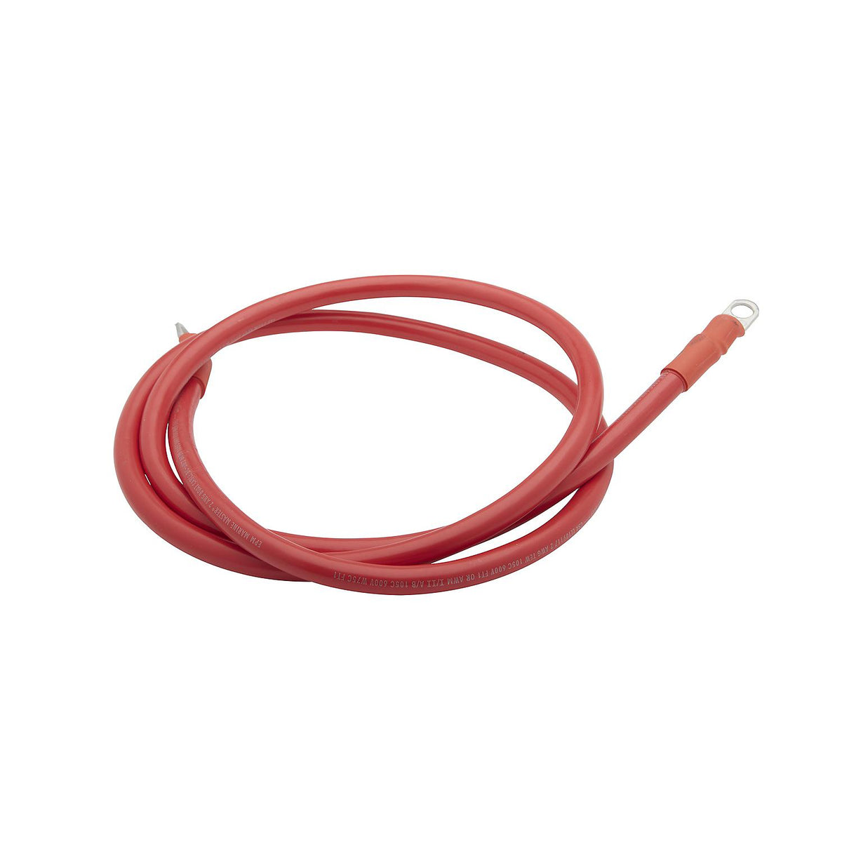 Tinned Copper Battery Assembly, 2 AWG, Red, 6ft