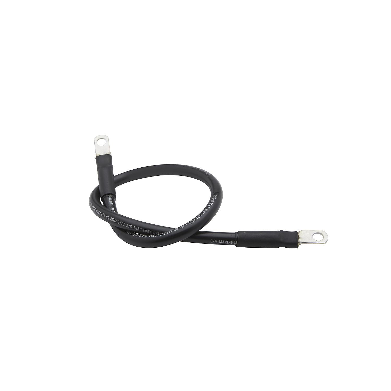 Tinned Copper Battery Assembly, 4 AWG, Black, 2ft