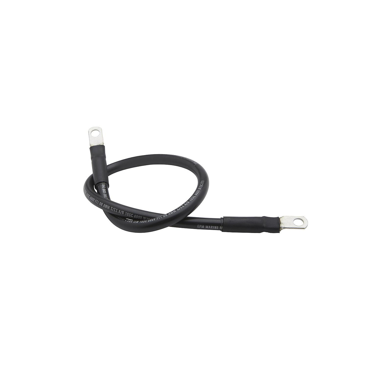 Tinned Copper Battery Assembly, 4 AWG, Black, 2ft