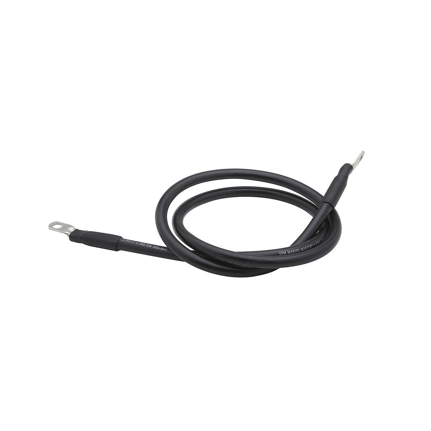 Tinned Copper Battery Assembly, 4 AWG, Black, 6ft