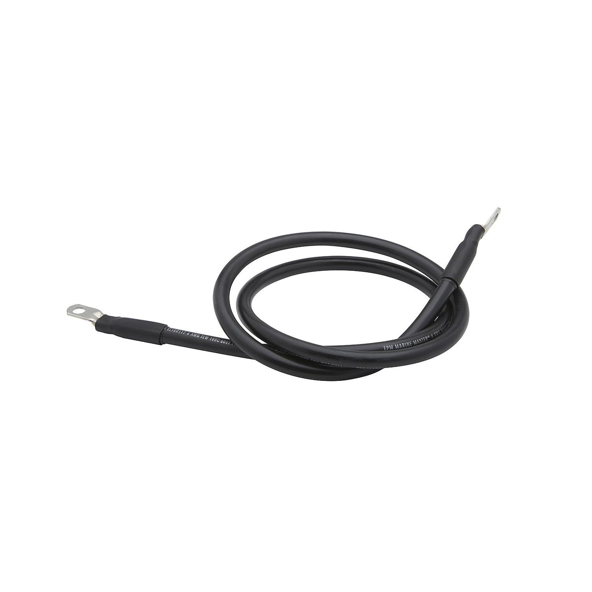 Tinned Copper Battery Assembly, 4 AWG, Black, 6ft