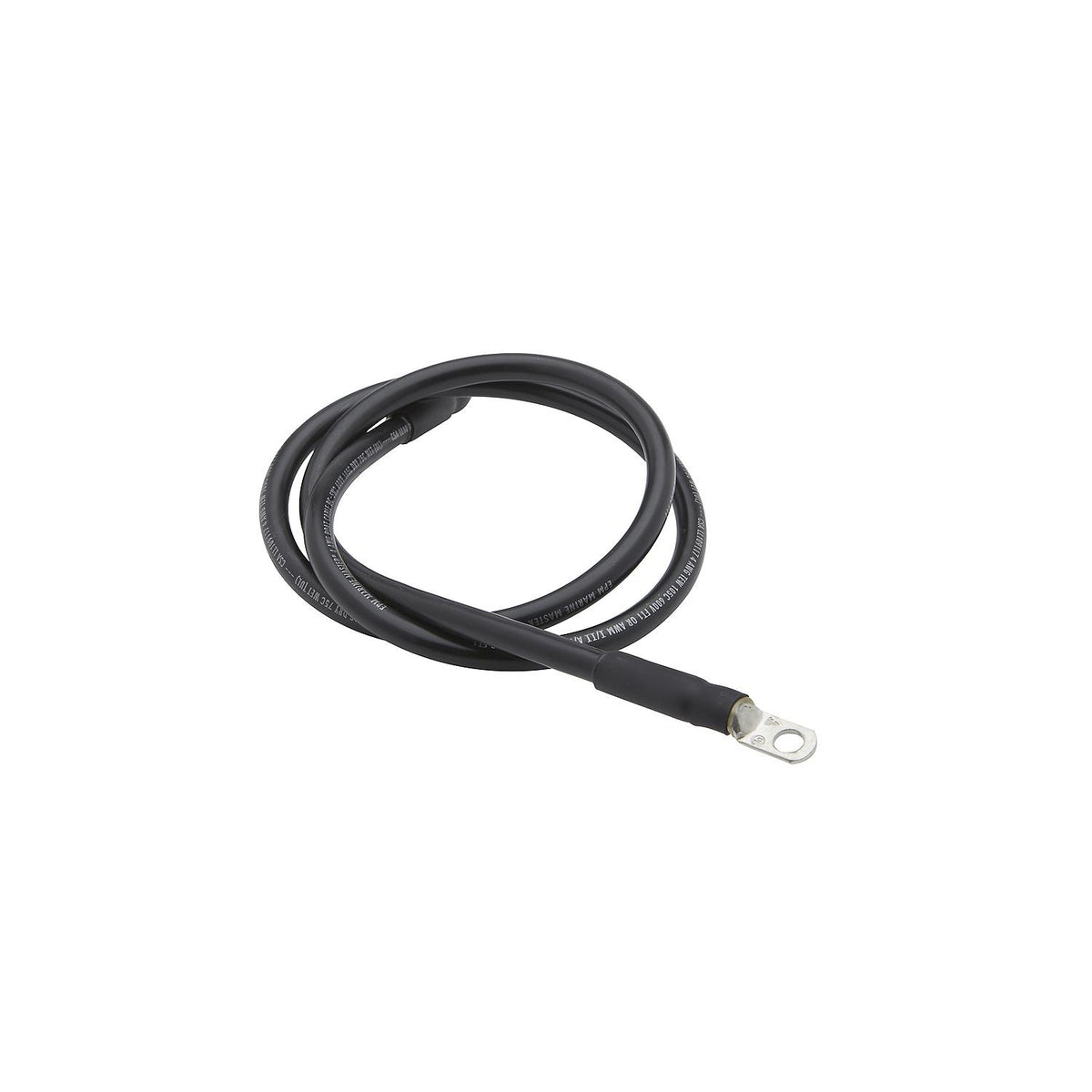 Tinned Copper Battery Assembly, 4 AWG, Black, 6ft