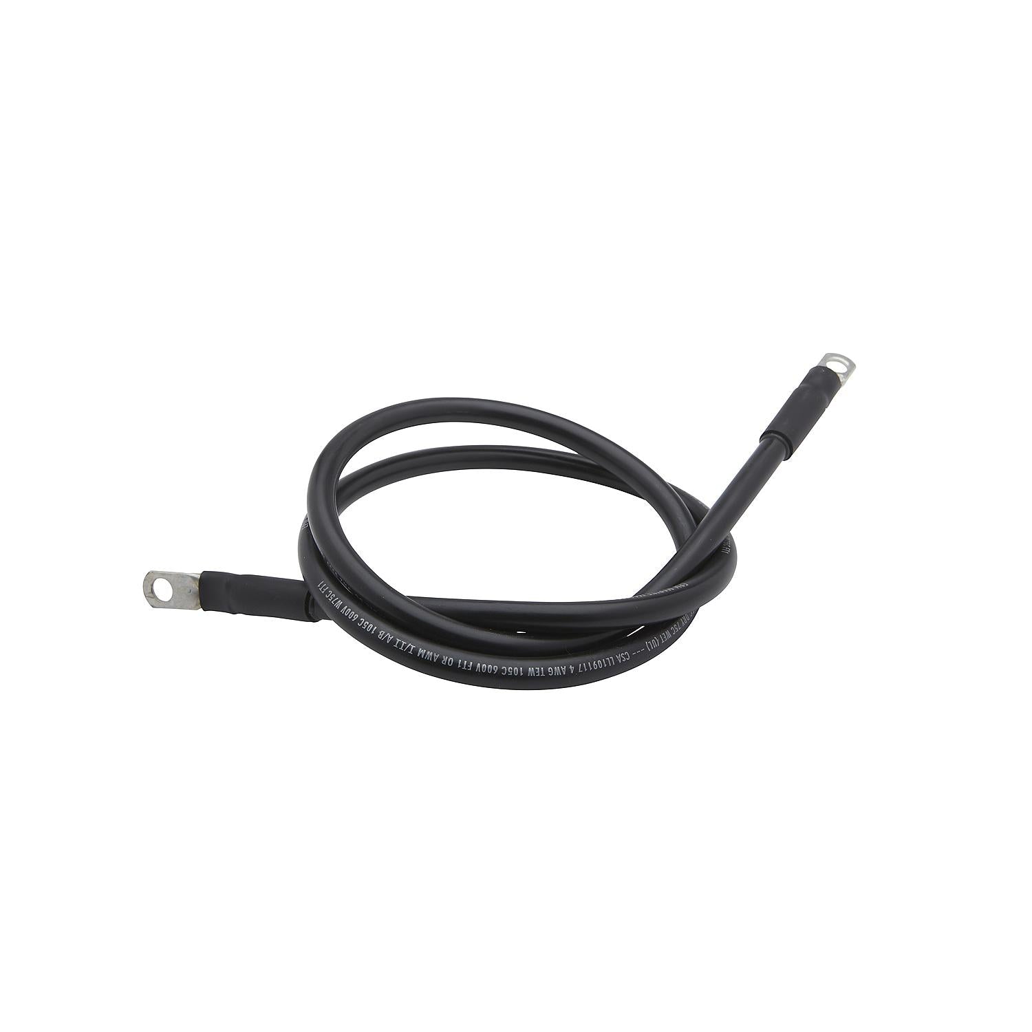 Tinned Copper Battery Assembly, 4 AWG, Black, 6ft