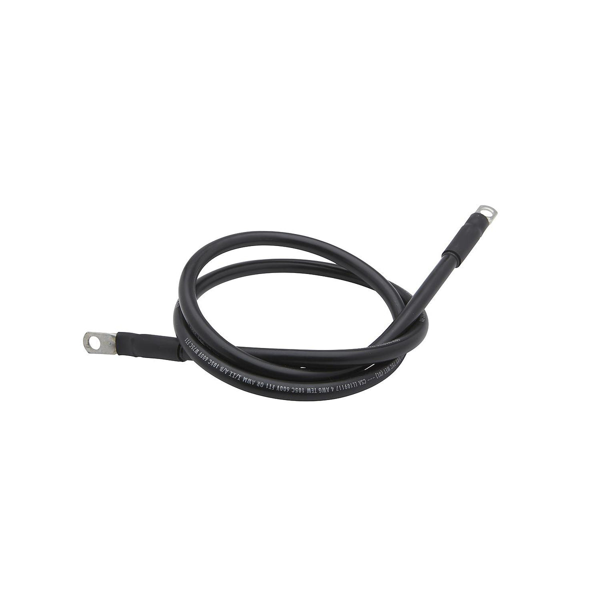 Tinned Copper Battery Assembly, 4 AWG, Black, 6ft