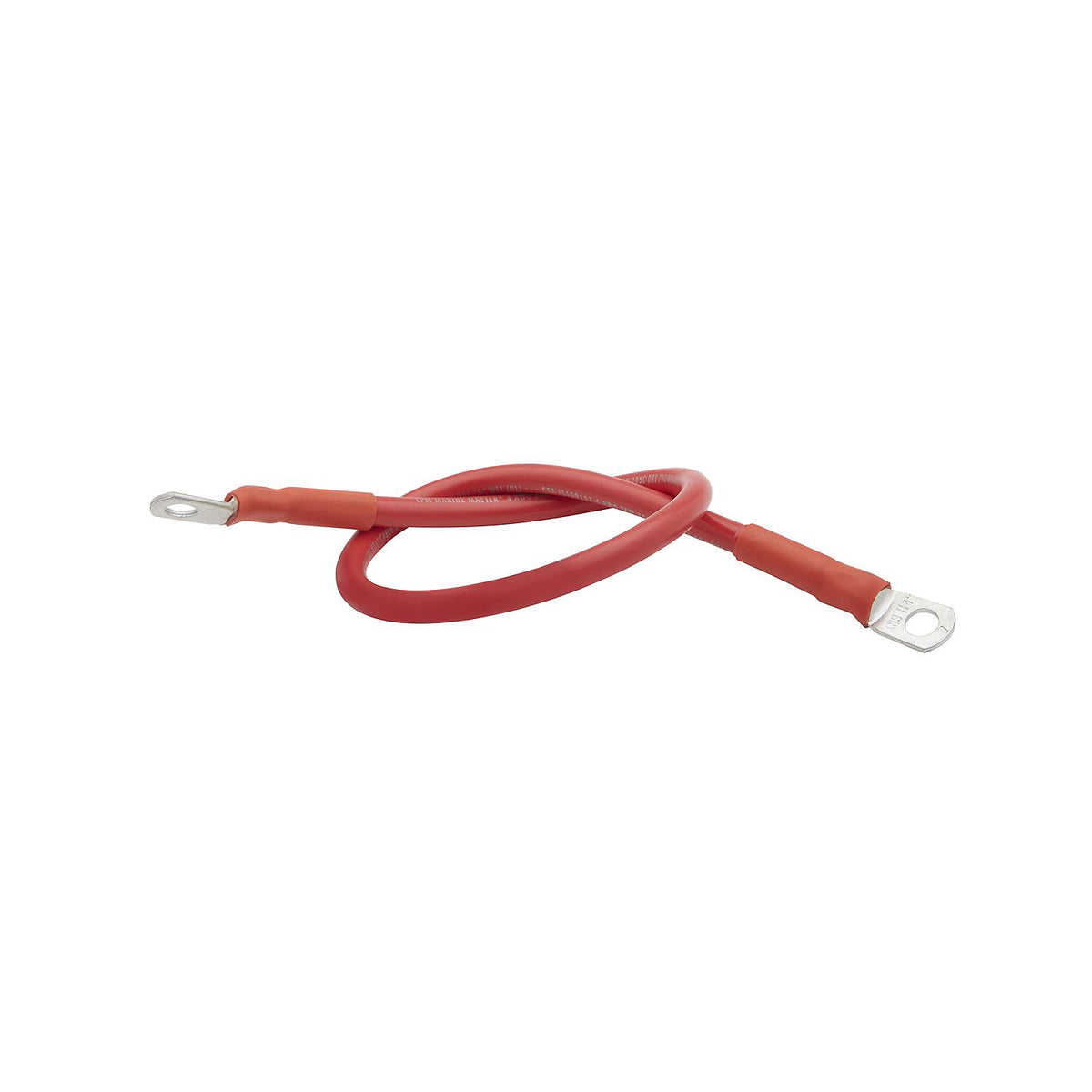 Tinned Copper Battery Assembly, 4 AWG, Red, 2ft