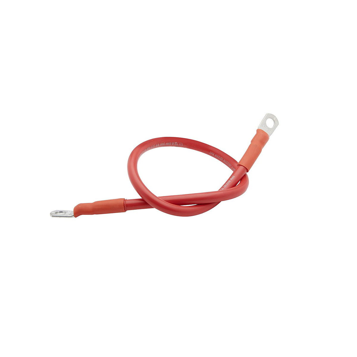 Tinned Copper Battery Assembly, 4 AWG, Red, 2ft