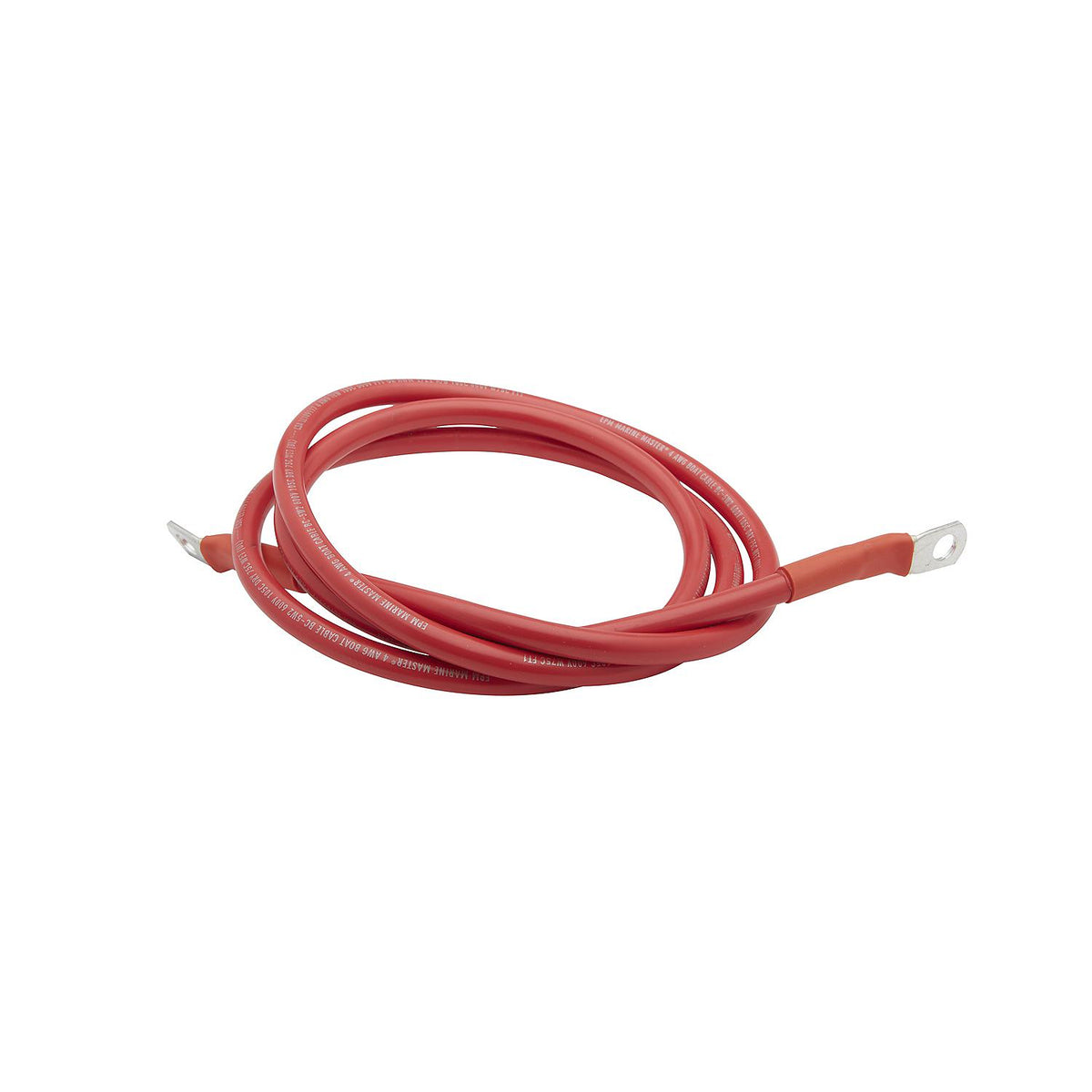 Tinned Copper Battery Assembly, 4 AWG, Red, 6ft