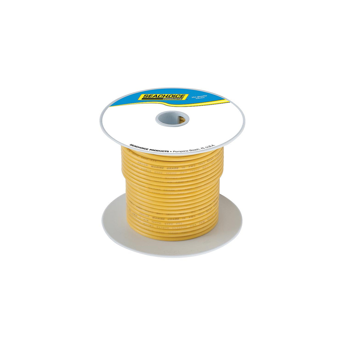 Tinned Copper Marine Wire, 8 AWG, Yellow, 100ft
