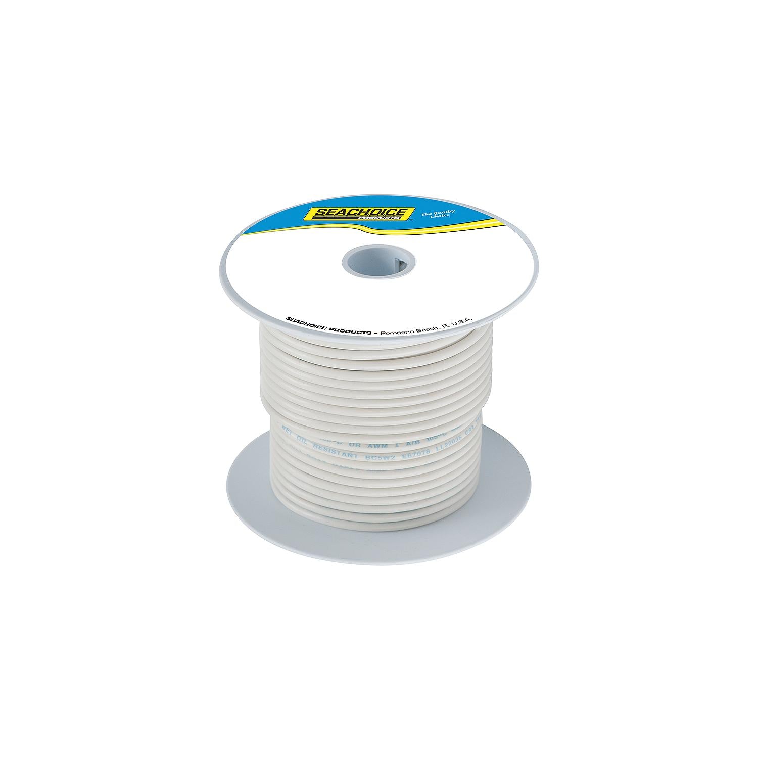 Tinned Copper Marine Wire, 18 AWG, White, 100ft