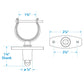 Chrome Plated Zinc Rowlock Set, 2/PK