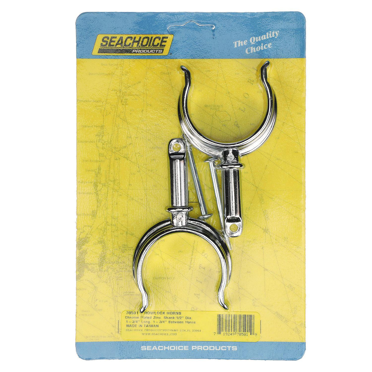 Chrome Plated Zinc Rowlock Horns Only, 2/PK