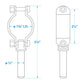Zinc Plated Steel Clamp-On Oarlocks, 2/PK