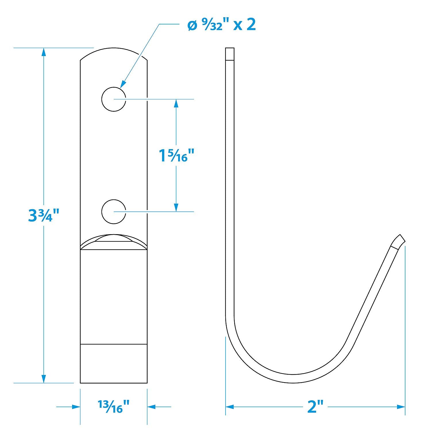 Stainless-Steel Boat Hook Holders, 2/PK