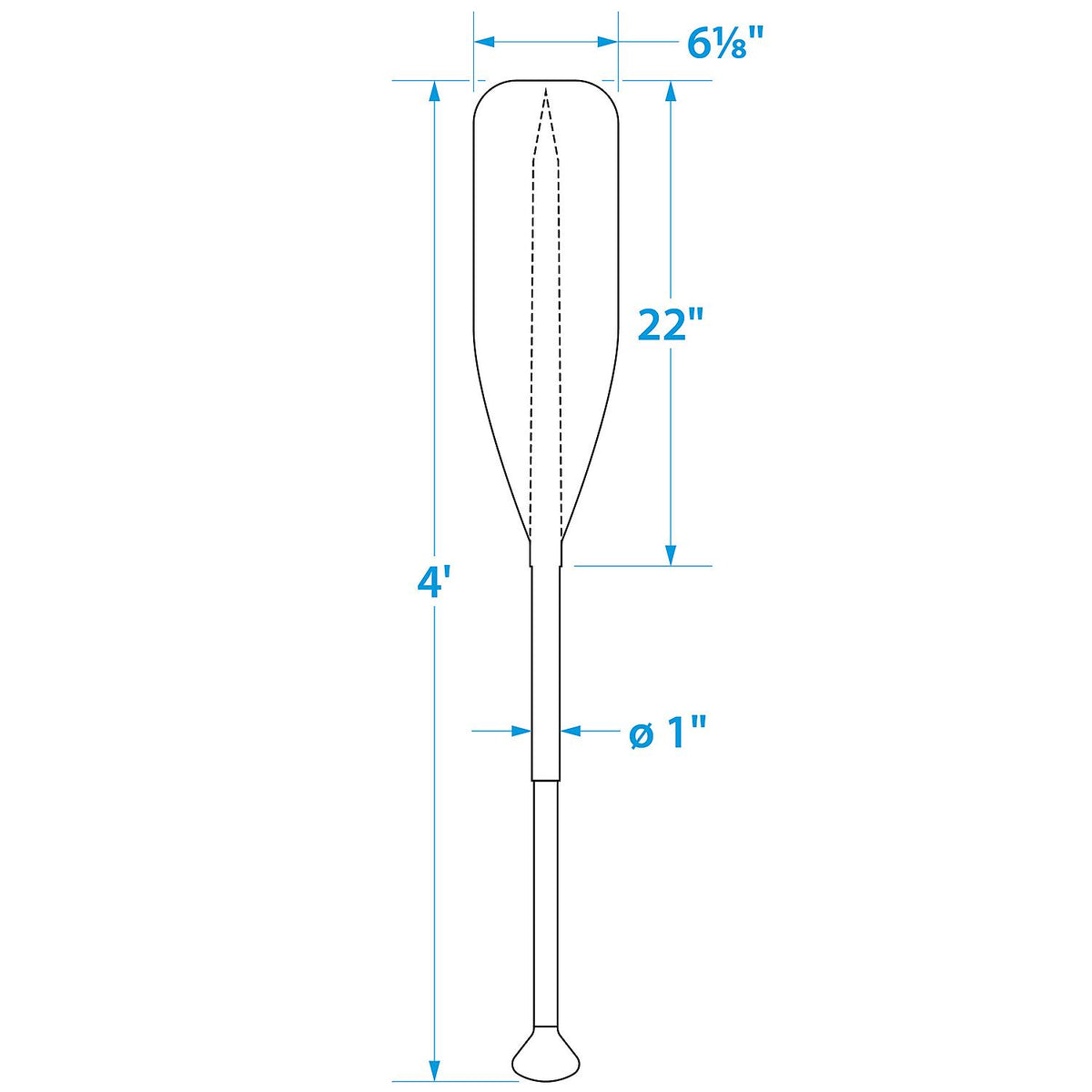 Synthetic Paddle w/ Aluminum Shaft, 4ft