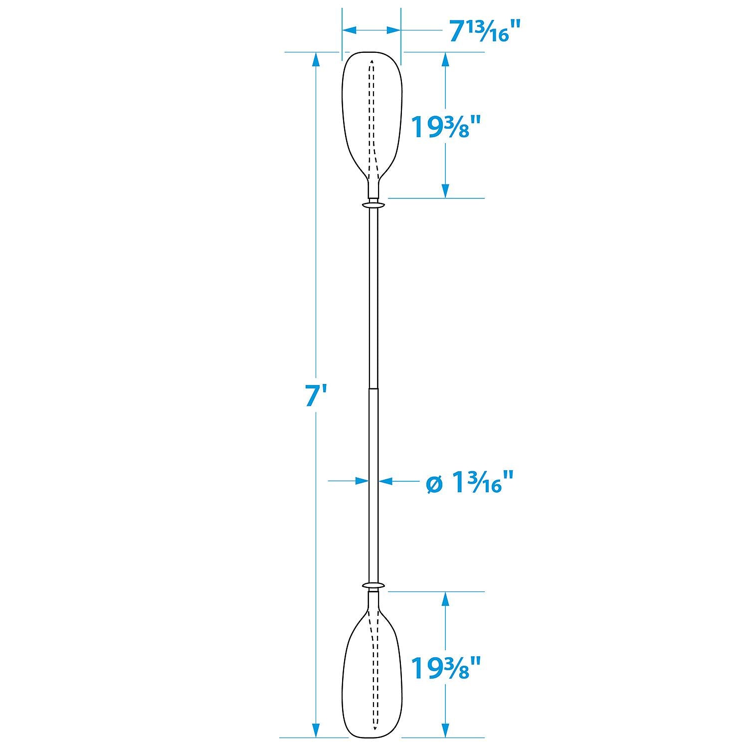 2-Piece Straight-Blade Kayak Paddle, 7ft