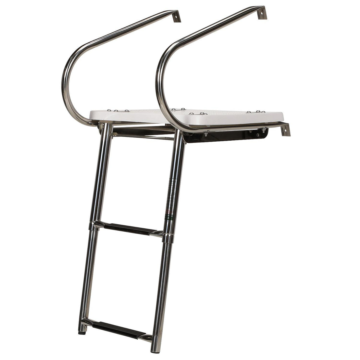 Deluxe 2 Step Universal Swim Platform w/ Slide Mount Telescoping Ladder