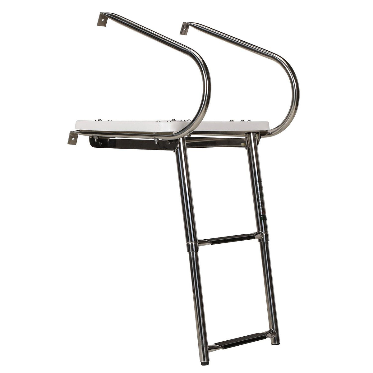 Deluxe 2 Step Universal Swim Platform w/ Slide Mount Telescoping Ladder