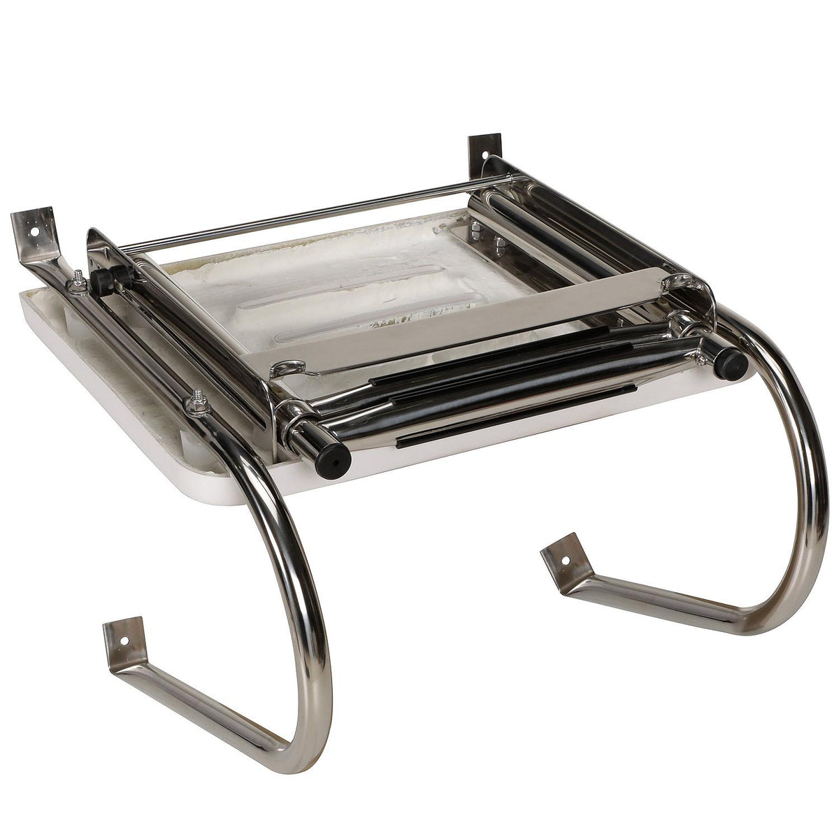 Deluxe 2 Step Universal Swim Platform w/ Slide Mount Telescoping Ladder