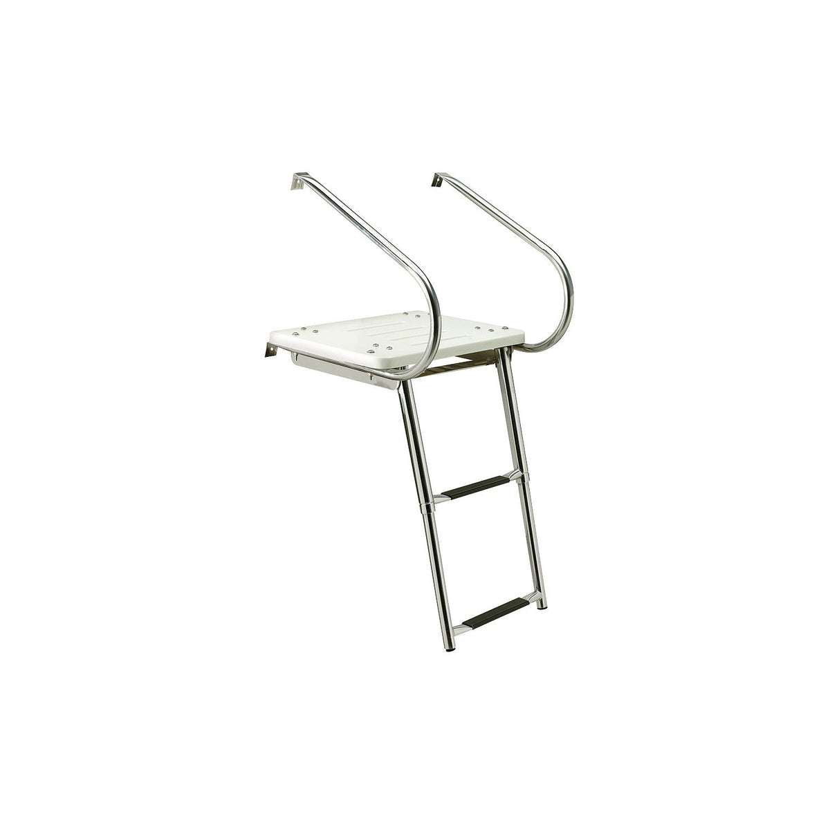 Deluxe 3 Step Universal Swim Platform w/ Slide Mount Telescoping Ladder