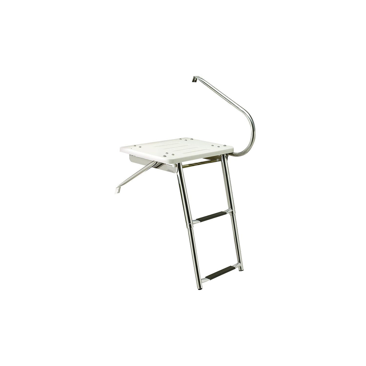 Deluxe 2 Step Universal Swim Platform w/ Slide Mount Telescoping Ladder
